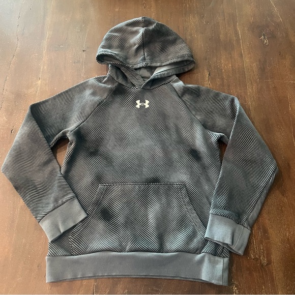 Youth Under Armour Gray Sweater with Ribbed Cuffs and Hem - Picture 1 of 5